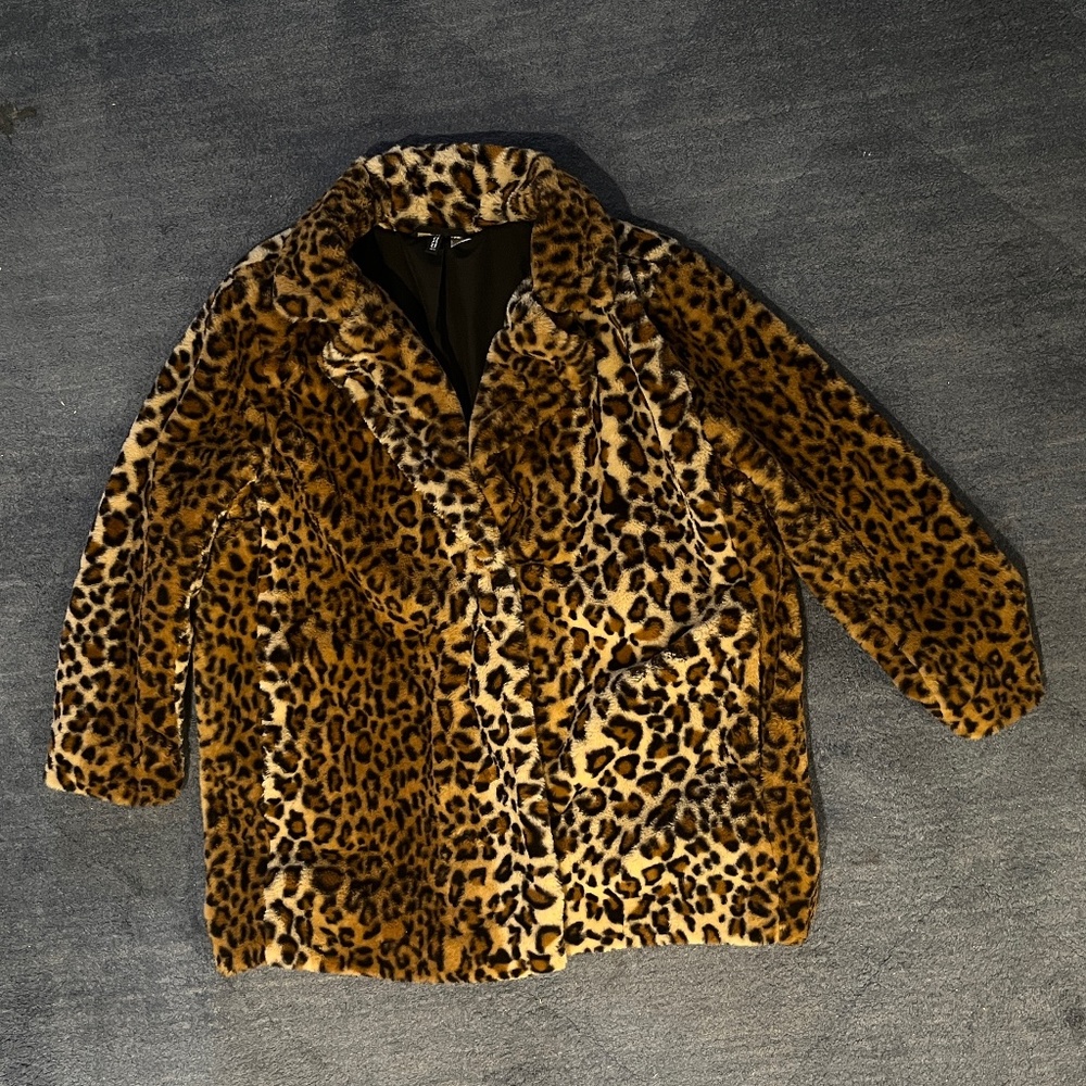 Divided Leopard Print Coat | Faux Fur